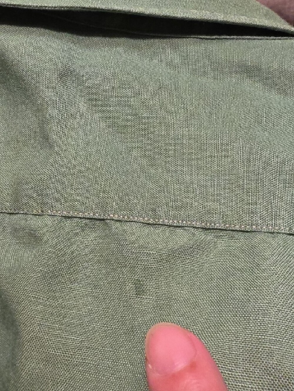 Nautica Button-Down Linen Sage Green Short-Sleeved Men's Shirt - Size Large - Picture 11 of 11